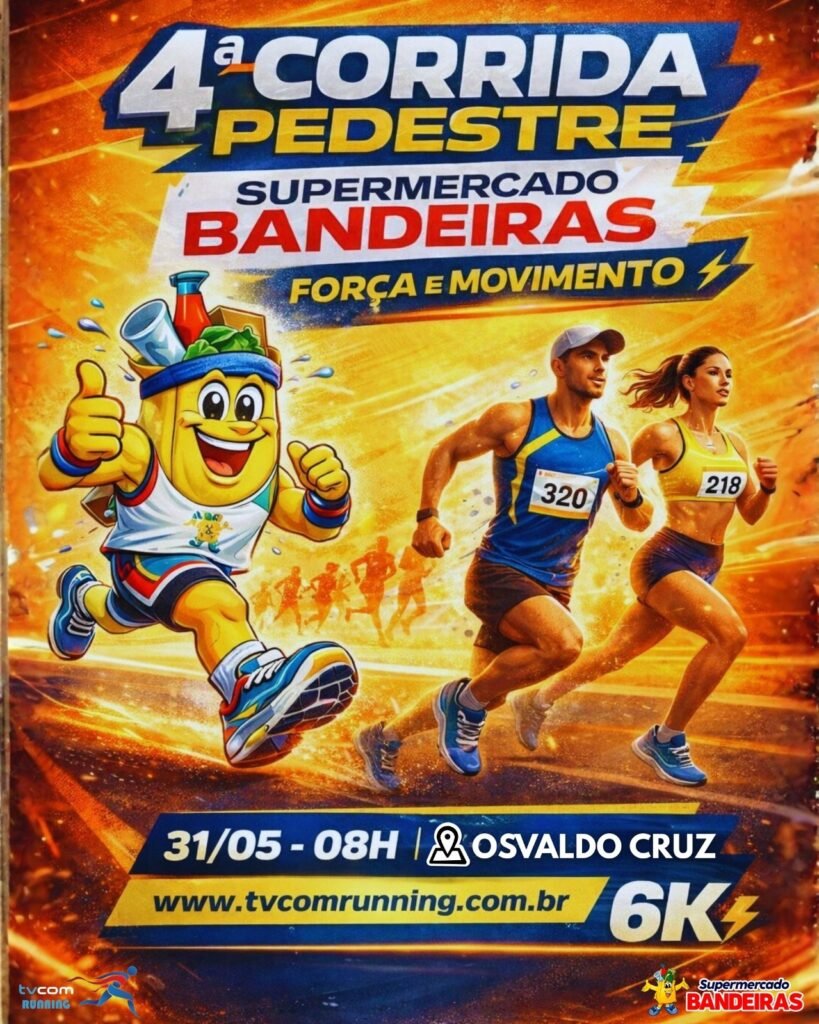 4ª Corrida Pedestre e Caminhada Força e Movimento Supermercado Bandeiras