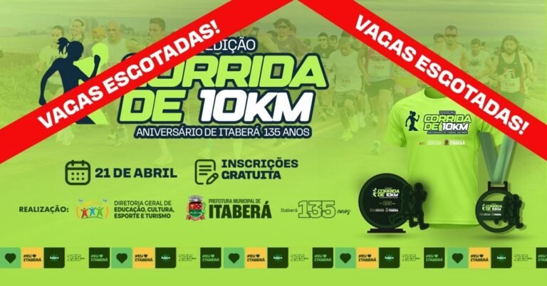 3ª EDIÇÃO CORRIDA DE 10KM ANIVERSÁRIO DE ITABERÁ 135 ANOS.