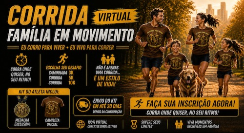 Corrida Virtual Família em Movimento