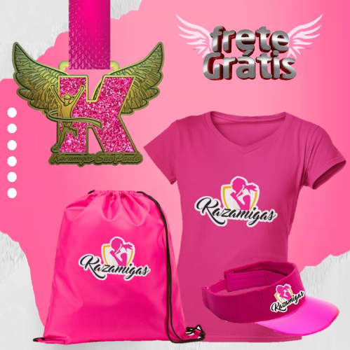 corrida kazamigas kit rosa