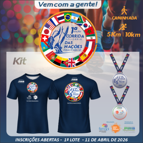 CORRIDA SOLIDÁRIA DAS NAÇÕES PIRACICABA – 2026