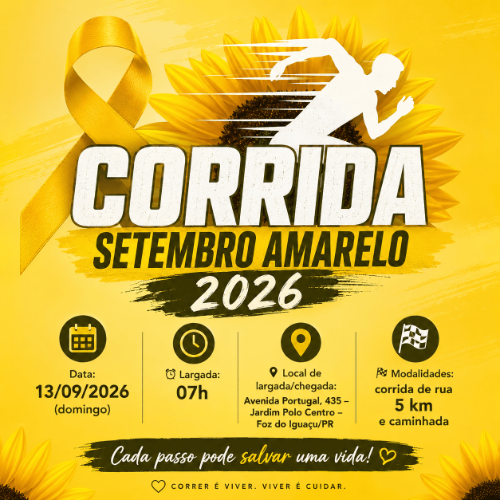 1ª Corrida e Caminhada Setembro Amarelo 2026
