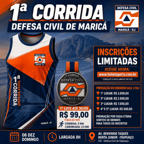 1ª Corrida e Caminhada da Defesa Civil de Maricá 2026: Inscrições e Percurso em Maricá