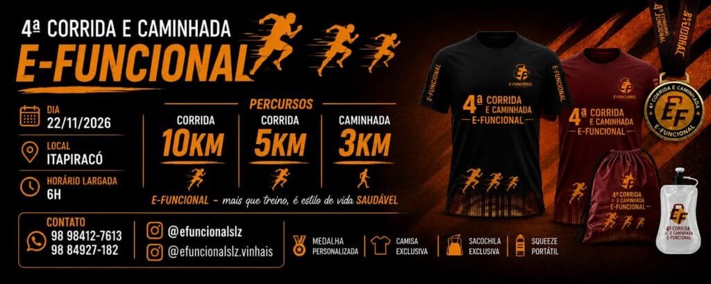 4ª Corrida e Caminhada E-Funcional 2026: Inscrições e Percurso em São Luís