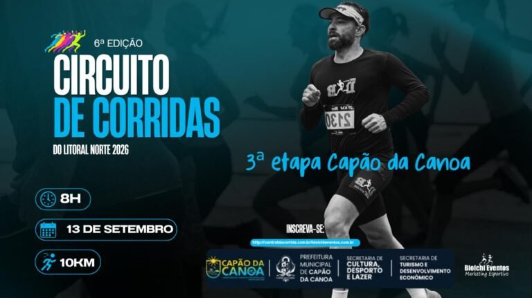 Circuito de Corridas do Litoral Norte 2026: 3ª Etapa em Capão da Canoa