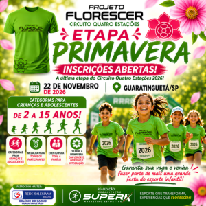 Circuito Kids Quatro Estações – Etapa Primavera 2026: Inscrições e Percurso em Guaratinguetá