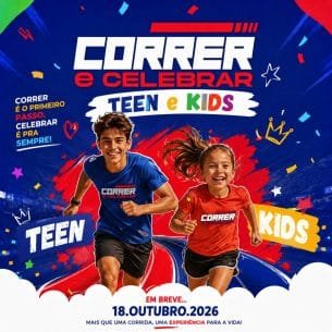 Correr e Celebrar Teen e Kids 2026: Inscrições e Percurso em Santa Bárbara