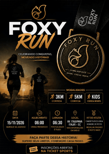Foxy Run 2026: Inscrições e Percurso em Itajaí
