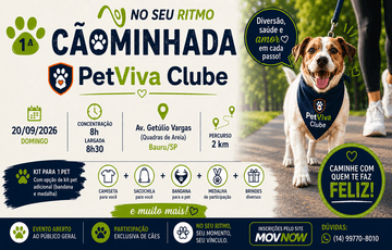 1ª Cãominhada Petviva Clube 2026: Inscrições e Percurso em Bauru
