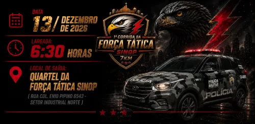 1ª Corrida da Força Tática de Sinop 2026: Inscrições e Percurso em Sinop