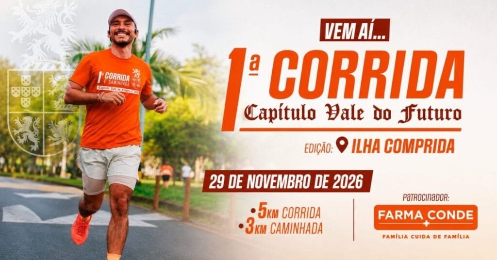 1ª Corrida e Caminhada Capítulo Vale do Futuro Nº 1218: Inscrições e Percurso em Ilha Comprida