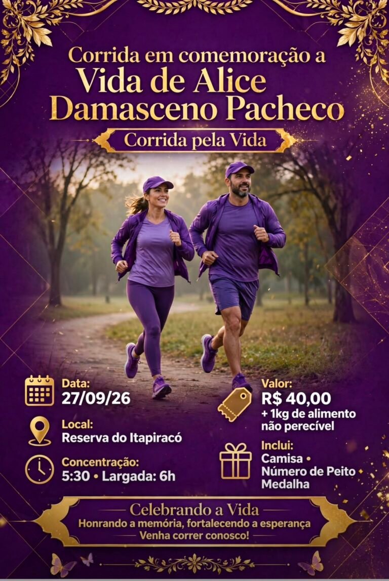 1ª Corrida pela Vida Alice Damasceno 2026: Inscrições e Percurso em São Luís