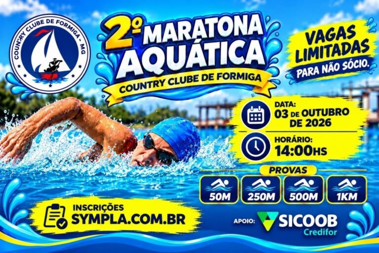 2ª Maratona Aquática Country Clube de Formiga 2026: Inscrições e Informações em Formiga