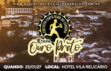 Circuito Cervejeiro de Corrida 2027: Inscrições e Percurso em Ouro Preto
