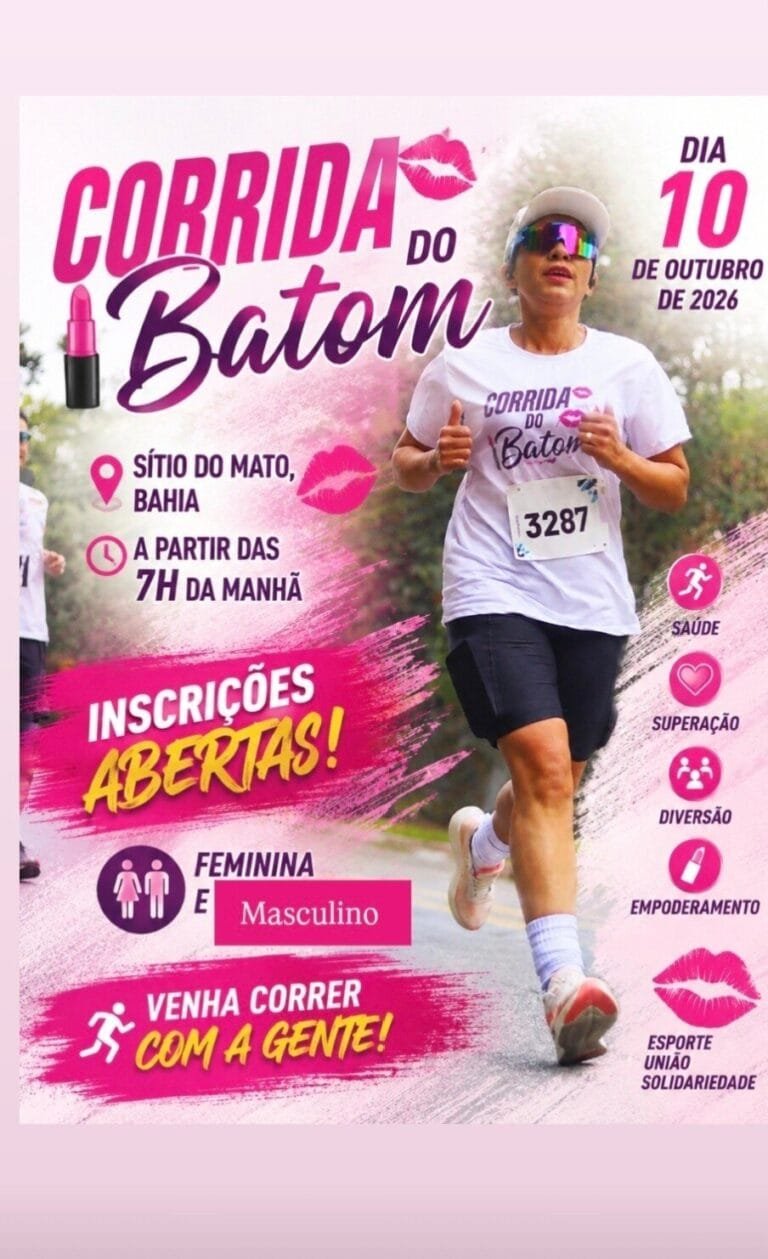 Corrida do Batom 2026: Inscrições em Sítio do Mato