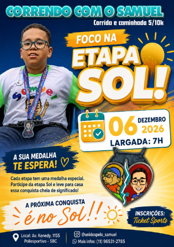 Corrida e Caminhada Correndo com o Samuel – Etapa Sol: Inscrições e Percurso em São Bernardo do Campo