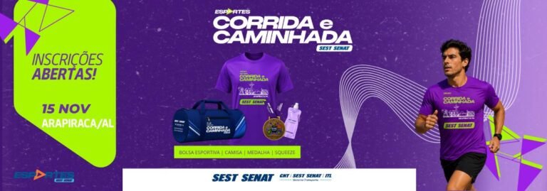 Corrida e Caminhada SEST SENAT Arapiraca 2026: Inscrições e Percurso em Arapiraca