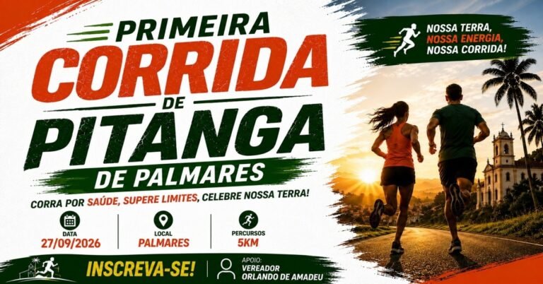 Primeira Corrida de Palmares e Pitanga 2026: Inscrições e Percurso em Simões Filho