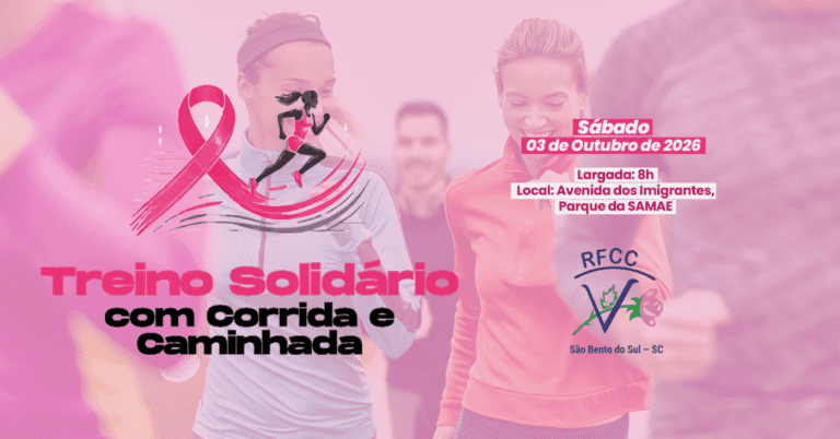 Treino Solidário com Corrida e Caminhada Outubro Rosa 2026: Inscrições e Percurso em São Bento do Sul