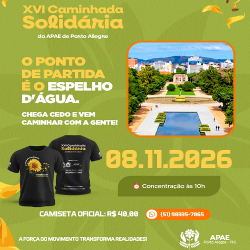 16ª Caminhada Solidária da APAE Porto Alegre 2026: Inscrições e Percurso em Porto Alegre
