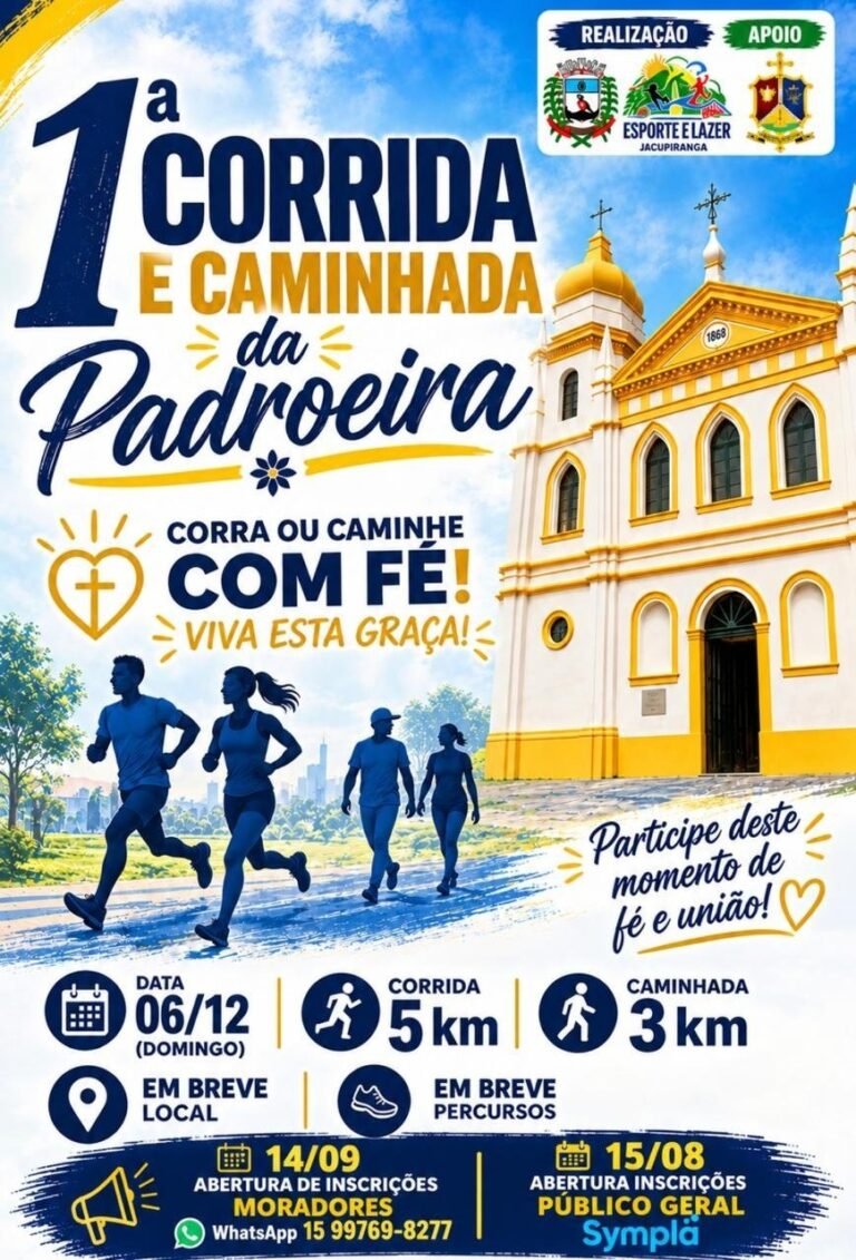 1ª Corrida e Caminhada da Padroeira 2026: Inscrições e Percurso em Jacupiranga