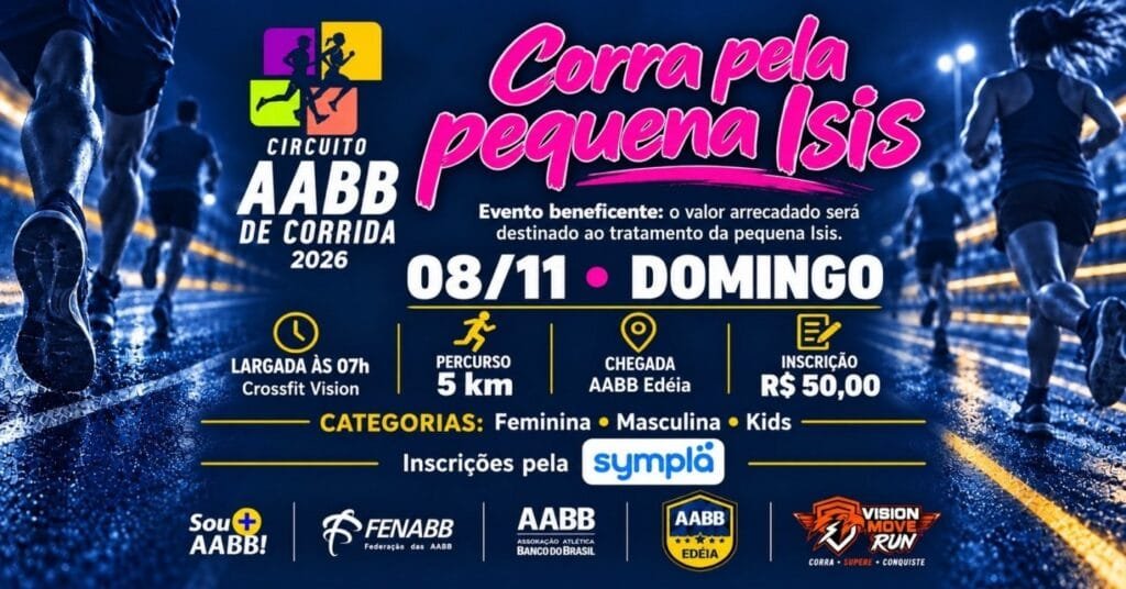 Circuito AABB de Corrida Edéia 2026: Solidariedade e Esporte em Edéia
