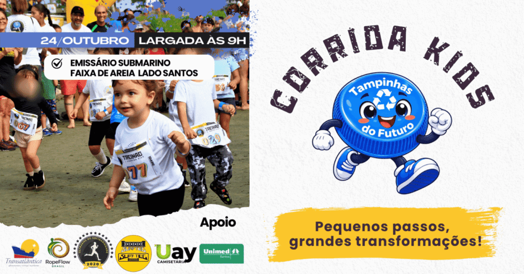 Corrida Kids Tampinhas do Futuro 2026: Inscrições e Percurso em Santos