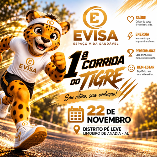 I Corrida do Tigre 2026: Inscrições e Percurso em Limoeiro de Anadia