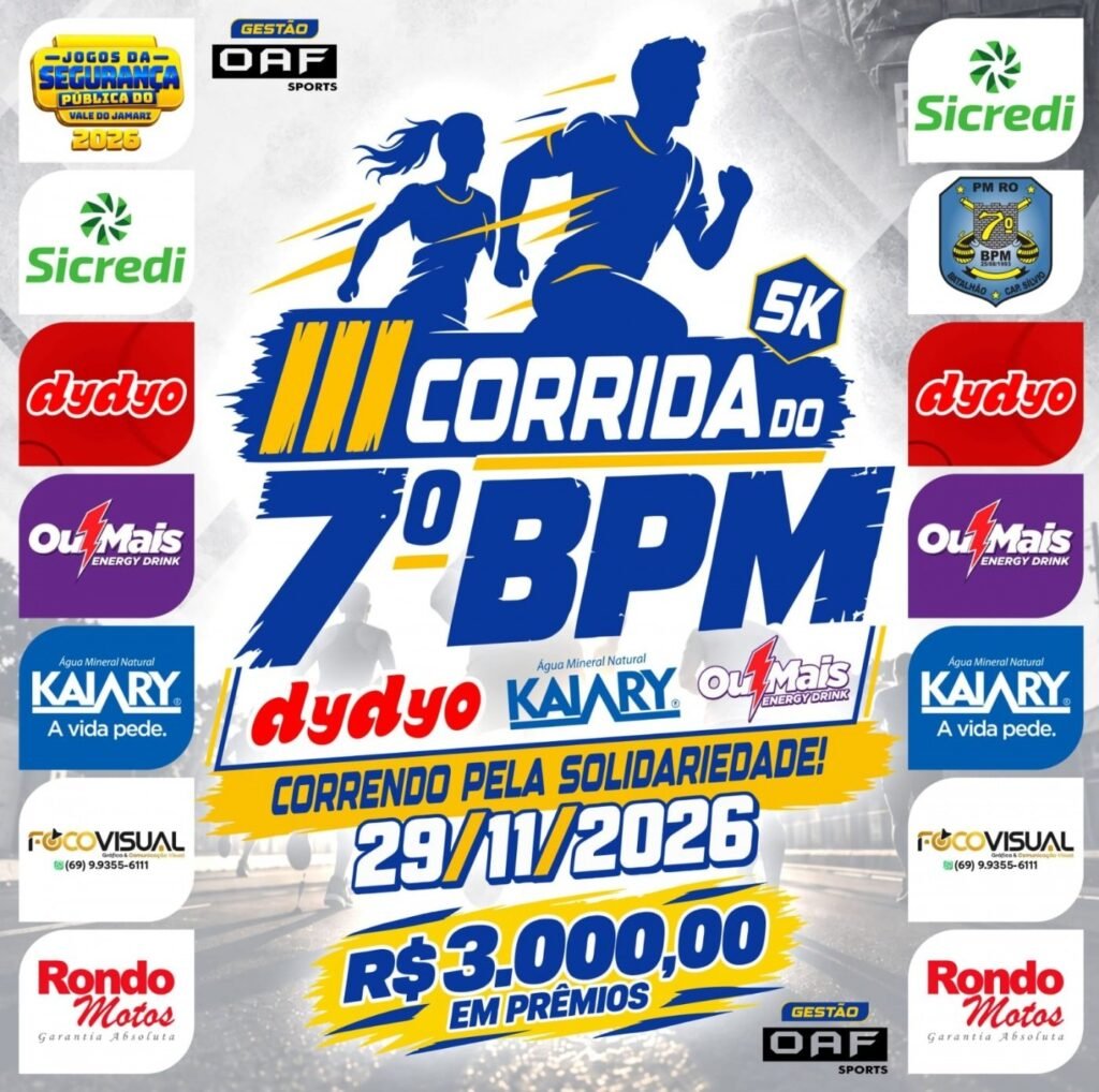Iii Corrida do 7º BPM Dydyo, Kaiary ou Mais: Inscrições e Percurso em Ariquemes