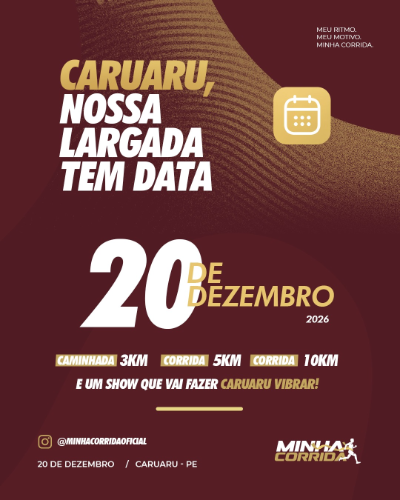 Minha Corrida 2026: Inscrições e Percurso em Caruaru