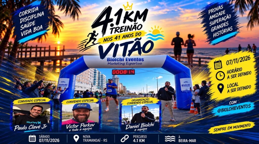 Treinão 41 Anos Vitão 2026: Inscrições e Percurso em Tramandaí