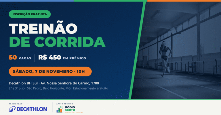Treinão de Corrida Decathlon Bh Sul e Pódio Certo 2026: Inscrições em Belo Horizonte